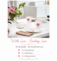 1016898005 With Love, Sending Love, Kaffee-Set 12 Pers.