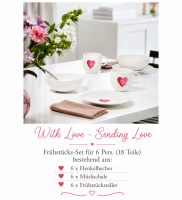 1016898006 With Love, Sending Love, Kaffee-Set 6 Pers.
