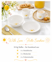 1016898056 With Love, Hello Sunshine, Kaffee-Set 6 Pers.