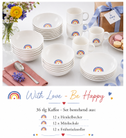 1016898035 With Love, Be Happy, Kaffee-Set 12 Pers.