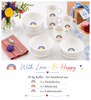 1016898036 With Love, Be Happy, Kaffee-Set 6 Pers.