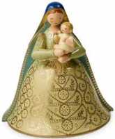 Wendt & Kühn, Madonna mit Christkind, reich bemalt, creme hellblau